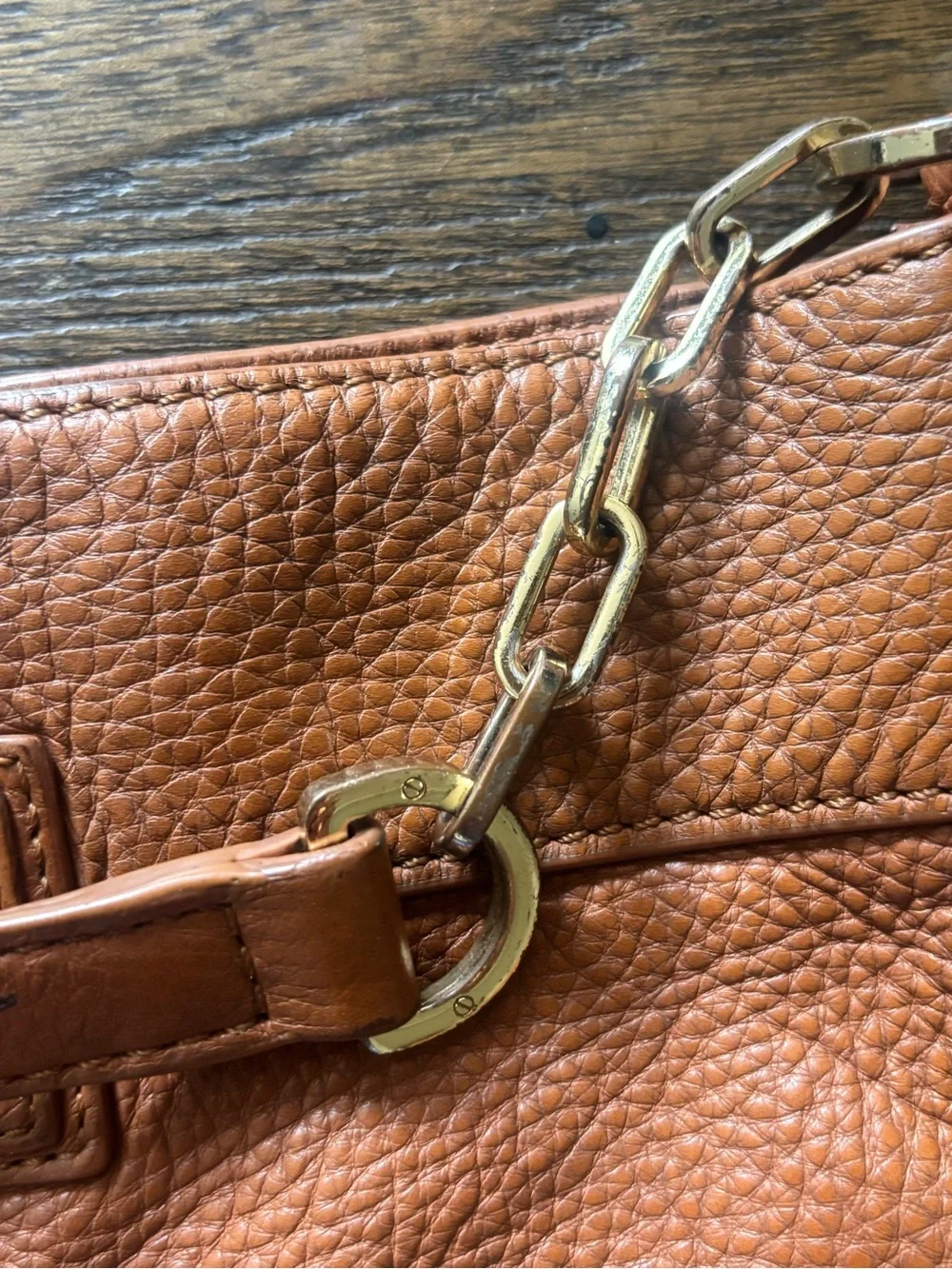 Tory Burch Brown Leather Shoulder Crossbody with Embossed Logo